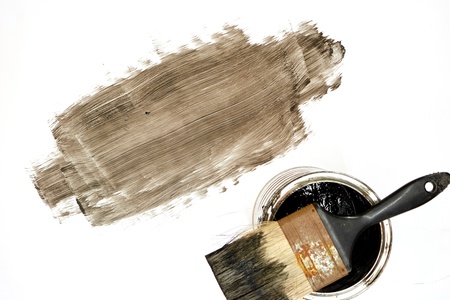 A studio photo of black paintの写真素材