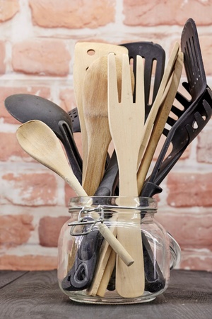 A studio photo of kitchen utensilsの写真素材