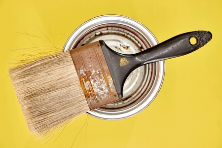 A studio photo of a tin of paintの写真素材