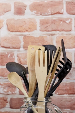 A studio photo of kitchen utensilsの写真素材