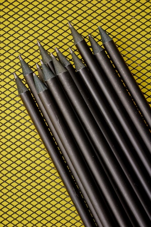 A studio photo of black pencilsの写真素材