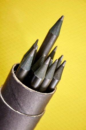 A studio photo of black pencilsの写真素材
