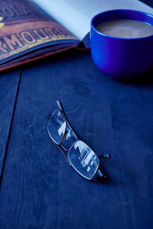 A studio photo of reading glassesの写真素材