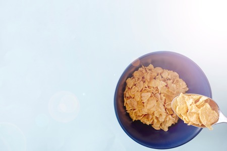 A studio photo of breakfast flakesの写真素材