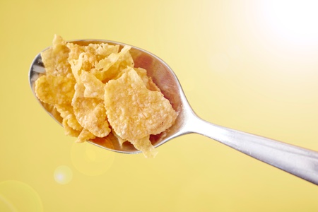 A studio photo of breakfast flakesの写真素材