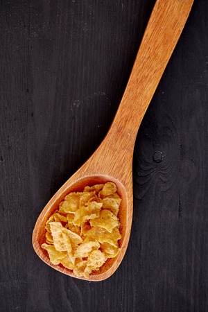 A studio photo of a wooden spoonの写真素材