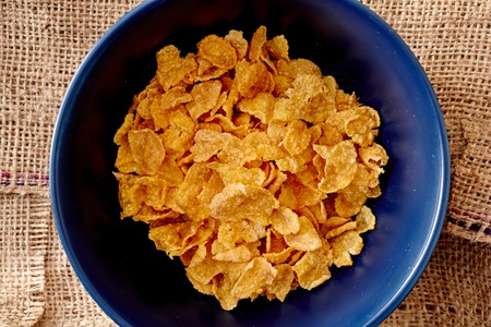 A studio photo of breakfast flakesの写真素材