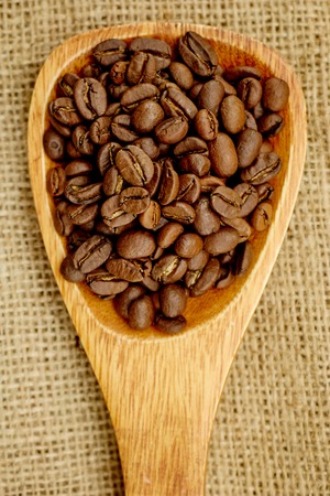 A close up studio photo of roasted coffee beansの写真素材