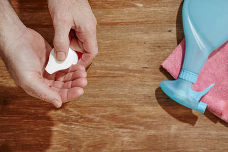A studio photo of hand sanitiserの写真素材