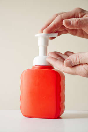 A studio photo of hand sanitiserの写真素材