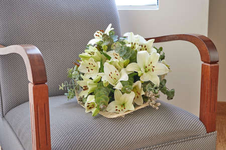 A studio photo of a bouquet of flowersの写真素材