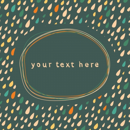 Doodle frame and drops seamless dark backgroundのイラスト素材