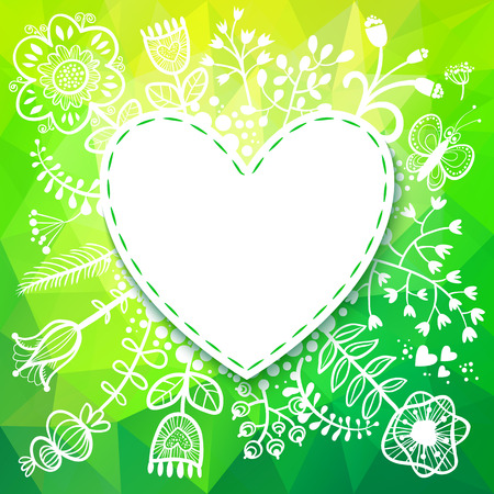 Spring Heart card with Flowerのイラスト素材