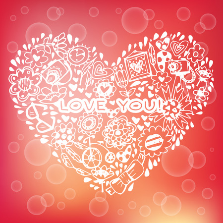 Heart love pattern. Template for design romantic greeting card, wedding invitation, Valentines day backgroundのイラスト素材