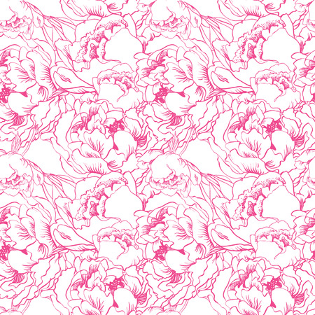 Floral seamless texture, endless pattern with flowers. White background. Seamless pattern can be used for wallpaper, pattern fills, web page background, surface texturesのイラスト素材