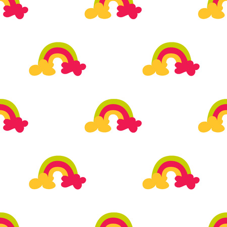 Rainbow seamless pattern. Light background. Vector illustration.のイラスト素材