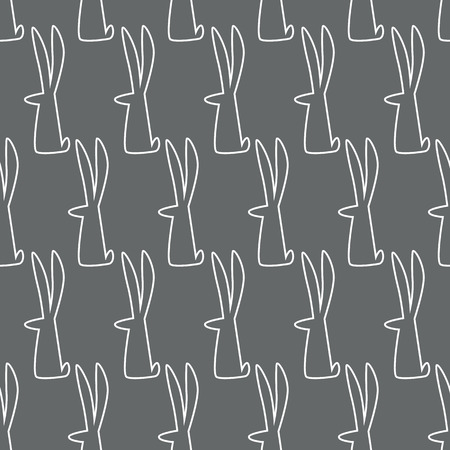  Rabbit. Black-white. Vector illustrationのイラスト素材