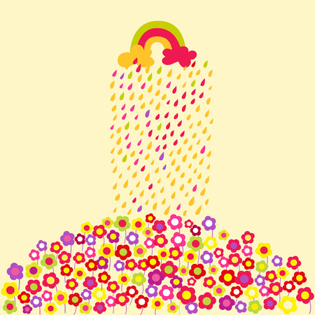 Flower rainbow background. Vector illustration. のイラスト素材