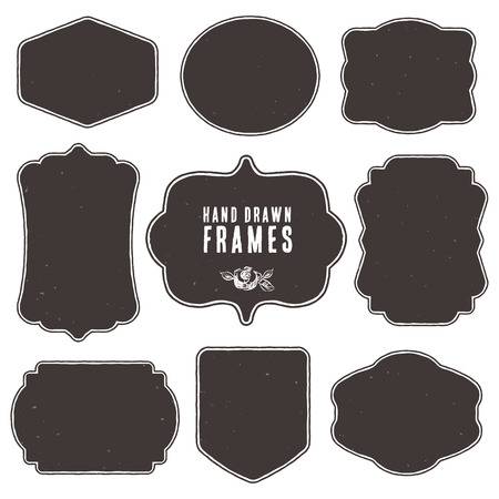 Set of vintage blank frames and labels. のイラスト素材