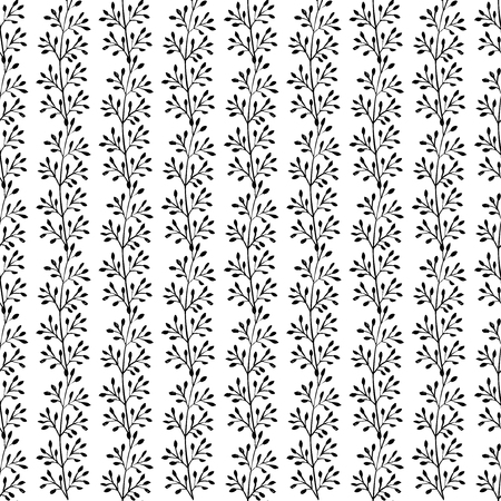 Botanical seamless pattern with branches. Hand drawn design elements. Vector illustration.のイラスト素材