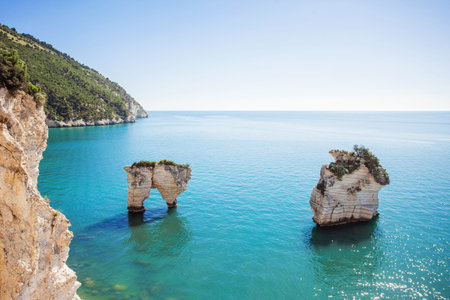 White rocks in the sea, Gargano National Park, Italy