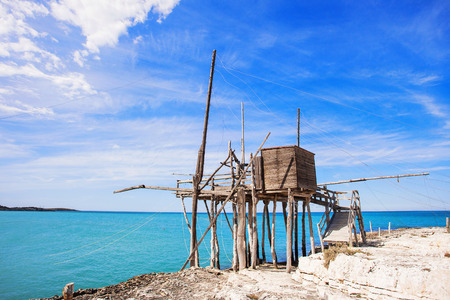 Trabucco in the National Park of Gargano, Vieste Pugliaの写真素材