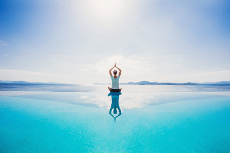 Young woman practicing yoga outdoors