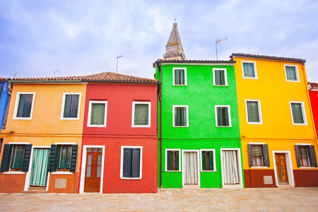 Painted houses, Italyの写真素材