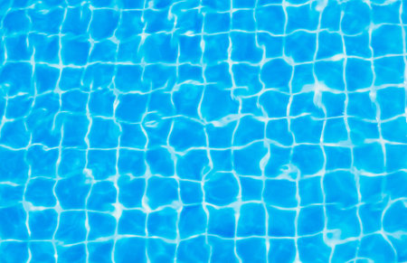 Blue wave  ripped water in swimming poolの写真素材