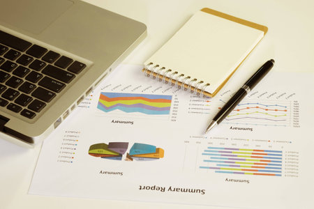 document financial accounting on office accountant deskの写真素材