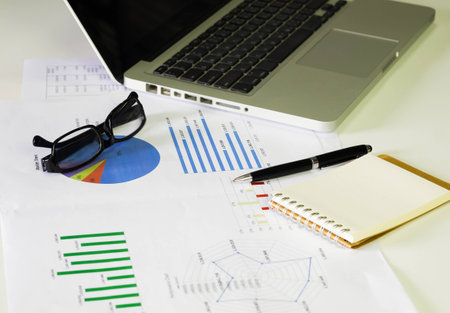 document financial accounting on office accountant deskの写真素材