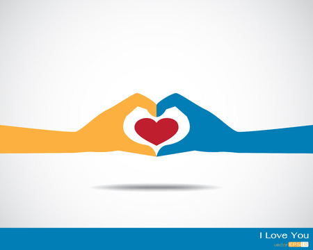 Hands in the form of heartのイラスト素材