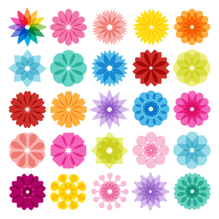 Set of Abstract Flowers Iconsのイラスト素材