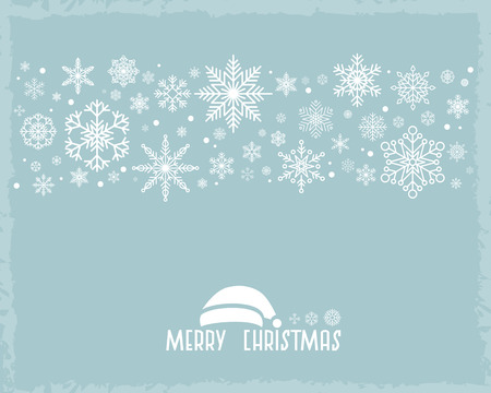 Vintage Christmas  with snowflakeのイラスト素材