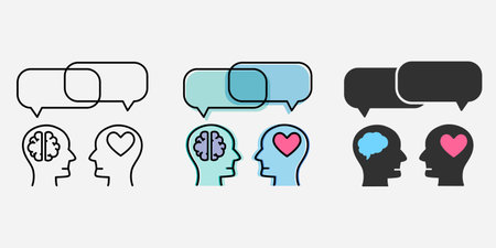 Heart and brain, Emotions and logic concept.のイラスト素材