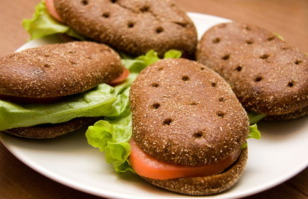 Four Sandwiches with Freshness Vegetablesの写真素材