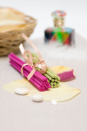 Bunches of aromatic sticksの写真素材