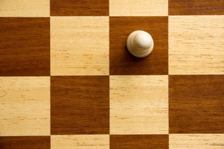 White pawn on chess boardの写真素材