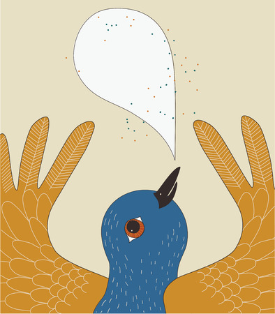 Illustration of talking colored birdのイラスト素材