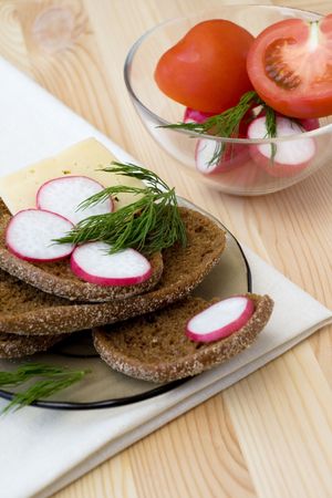 Sandwich with vegetable and cheeseの写真素材