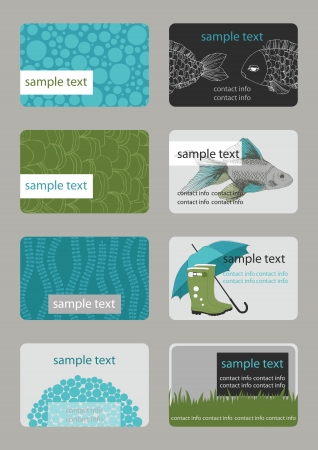Set of horizontal colourful business cards のイラスト素材