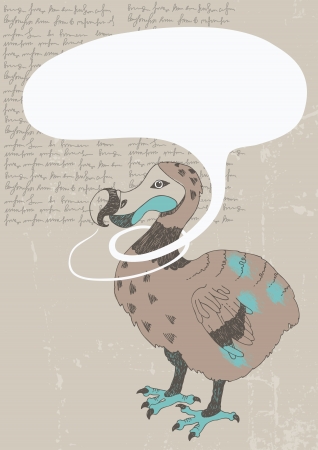 illustration of brown Dodo and bubbleのイラスト素材