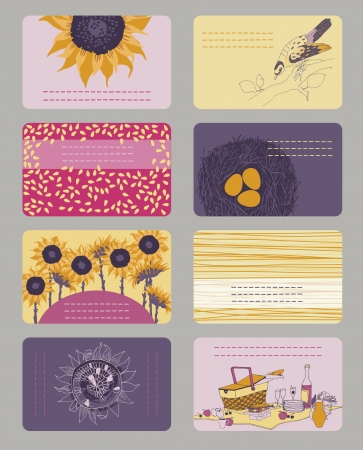 Set of horizontal colourful business cards のイラスト素材