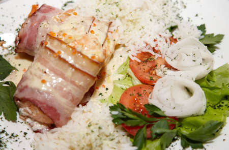 Trout in baconの写真素材