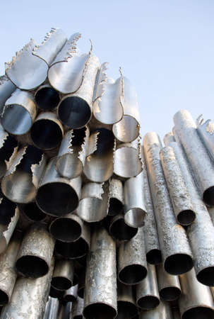 Composition from pipes on the sunの写真素材