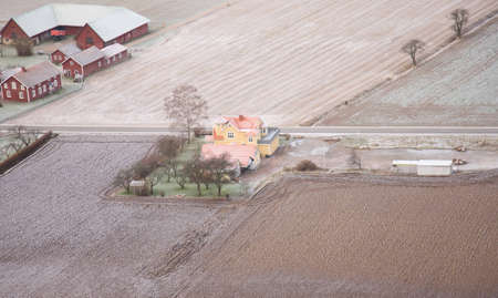 Hill hoarfrost on a grass weeding の写真素材