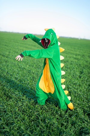 Girl dragon kigurumiの写真素材