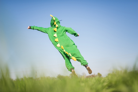 Flying girl dragon kigurumiの写真素材