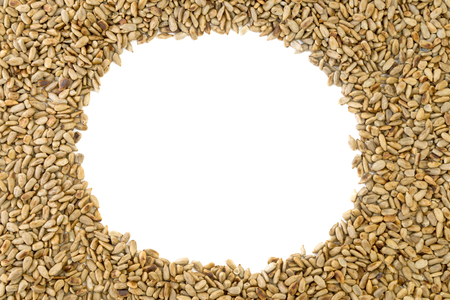 Roasted sunflower seeds frame.の写真素材
