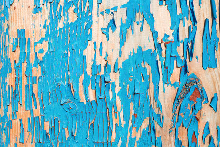 Old wooden board painted in blueの写真素材